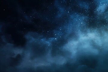 Obraz premium Deep space, filled with star-strewn nebulae. Dark, indigo hues, celestial clouds