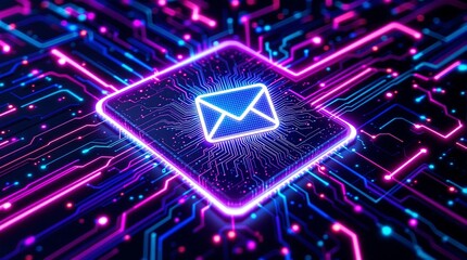 Email security concept digital communication network technology cyber protection system