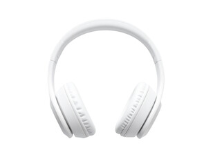 Folded White Headphones with Compact Travel Design, Top-Down Flat Lay, Transparent PNG