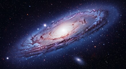Cosmic Majesty: The Andromeda Galaxy's Luminous Core and Swirling Dust Lanes