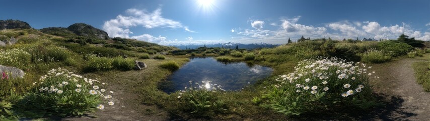 Fototapeta premium Hdr panoramic nature landscape scenic view