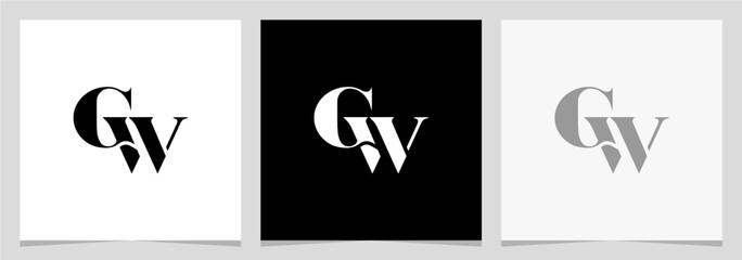 GW or WG Initial Letter Logo Vector Element , Initial Logo for Brand Vector Design Graphic