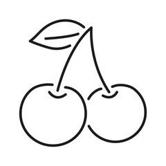 cherry fruit line vector icon
