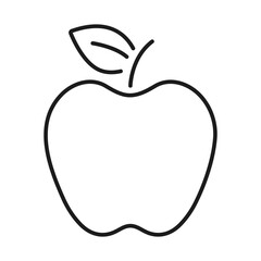 apple fruit line vector icon
