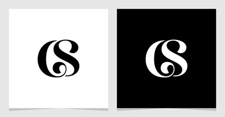 CS or SC Initial Letter Logo Vector Element , Initial Logo for Brand Vector Design Graphic