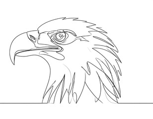 Obraz premium Continuous line drawing of an eagle's head