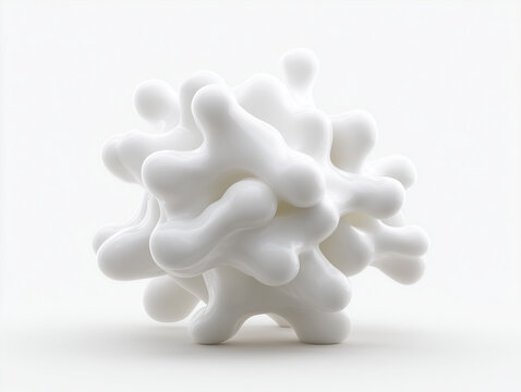 Soft rubbery blob forms on white background