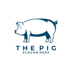 Pig animal logo design vector template. Pig farm logo icon