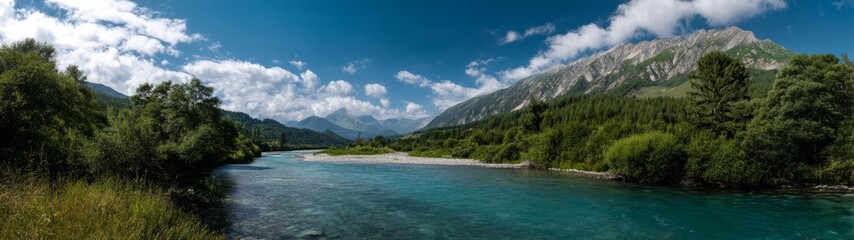 360° hdr panoramic river landscape