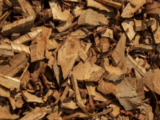 Close-up of Natural and Textured Wood Mulch
