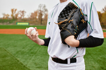 Player enjoys baseball practice on a sunny day at the field