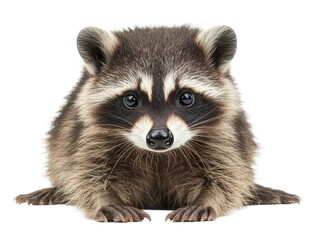 Fototapeta premium Curious Raccoon Sitting Front View