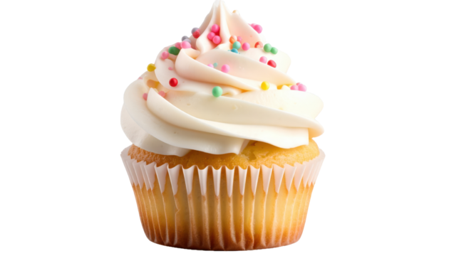 Cupcake isolated on transparent background. generative Ai