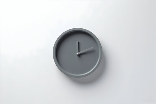 Gray Clock Hanging on White Wall Showing Time