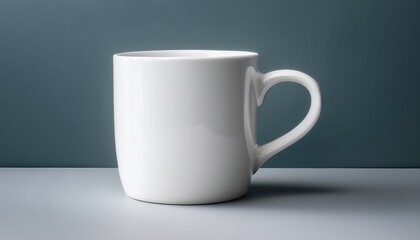 empty white ceramic coffee mug isolated on a plain background ready for branding or design with customizable options