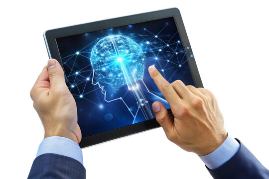 hand holding digital tablet