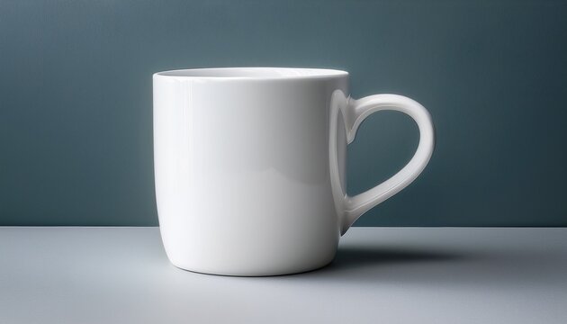 empty white ceramic coffee mug isolated on a plain background ready for branding or design with customizable options