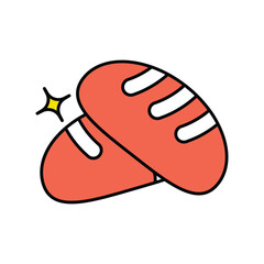 Bread color line icon with white background vector stock illustration