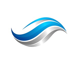 Abstract blue and gray wave design