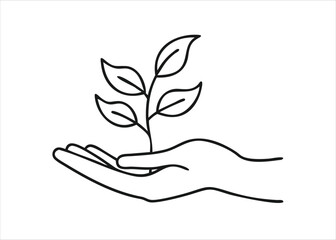 Artistic continuous line drawing of a delicate plant gracefully resting on its stem a simple yet elegant botanical illustration isolated on white background