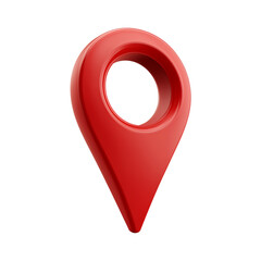 3D Map Location Pin Icon Isolated on Transparent Background