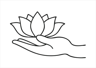 Artistic continuous single line drawing of a human hand showing multiple gestures and poses isolated on white background