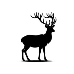 Running Deer Silhouette in Motion Vector Art