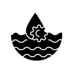 Obraz premium climate-sensitive water management flat black icon.
