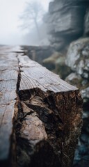 Close-up of weathered wooden beams