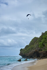 paragliding on the beach