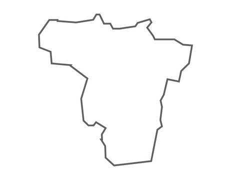Cachar District map line illustration of Assam state, India