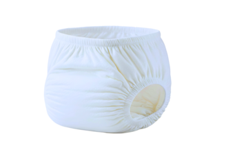 Soft white baby diaper pull up pants isolated on transparent background