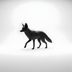 3D Rendered Black Fox Walking

