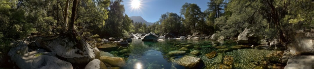 Obraz premium Panoramic hdr nature scene river 360 degrees