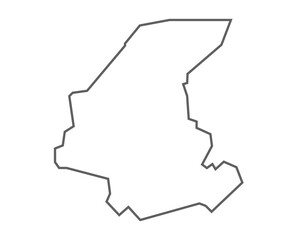 Tinsukia District map line illustration of Assam state, India