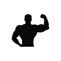 Fototapeta premium Muscular Athlete Bodybuilder Silhouette Vector Design