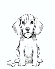 dog template on a transparent background for coloring