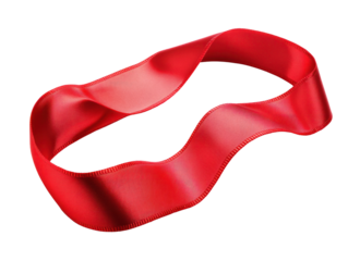 Red Ribbon on Transparent Background