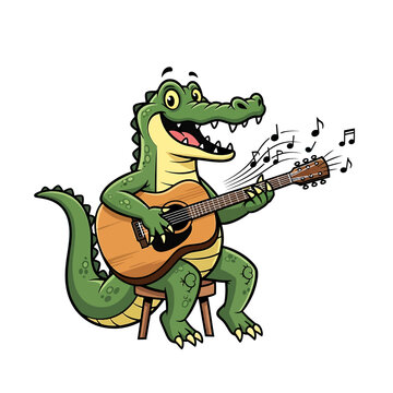 Singing Alligator with Acoustic Guitar