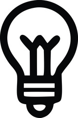 Simple hand drawn sketch of a classic incandescent light bulb symbolizing ideas and innovation