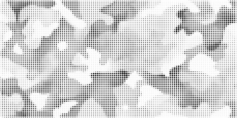 Halftone camouflage pattern with a modern, artistic look. Abstract military texture combining pixel and dotted elements using a limited color palette. Vector