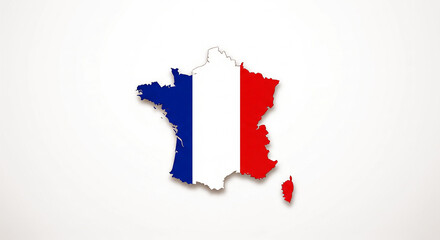 Fototapeta premium This is a high-quality representation of the French Republic, combining its geographic outline with its national flag