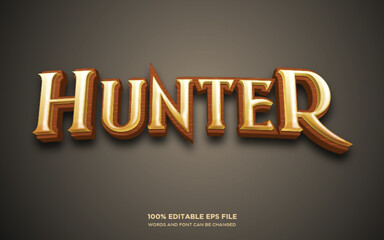 Hunter 3D editable text style effect
