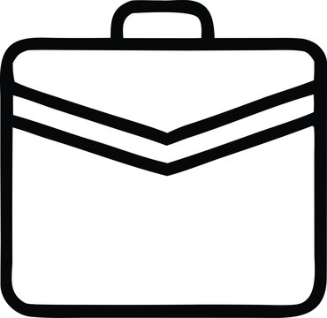 Simple line art icon of a classic briefcase with a chevron pattern and top handle