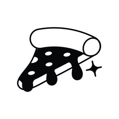 Pizza glyph icon with white background vector stock illustration