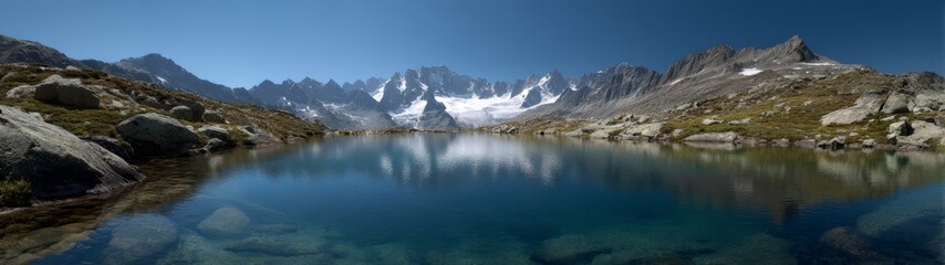 Obraz premium Mountain lake hdr panorama nature 360 degrees