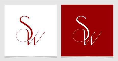 Fototapeta premium SW or WS Initial Letter Logo Vector Element , Initial Logo for Brand Vector Design Graphic
