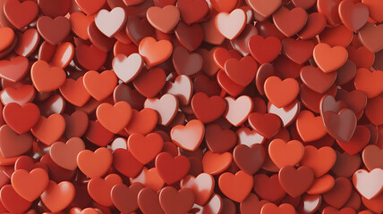 A multitude of red hearts, a vibrant display of love.
