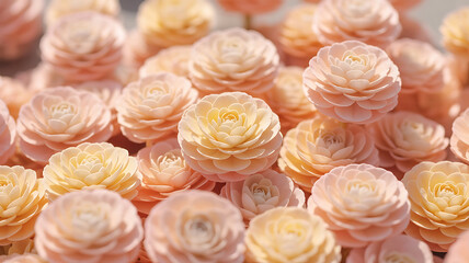 Delicate, pastel-colored flowers in a close-up arrangement.
