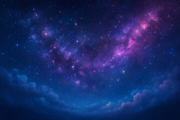 Obraz premium Vibrant nebula clouds with twinkling stars in deep space